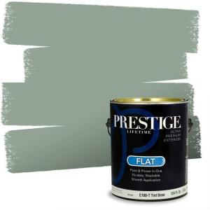 imagePRESTIGE Paints Exterior Paint and Primer In One 1Gallon Satin Comparable Match of Benjamin Moore Polished Slate698BMPCM