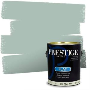 imagePRESTIGE Paints Exterior Paint and Primer In One 1Gallon Satin Comparable Match of Benjamin Moore Polished Slate703BMPCM