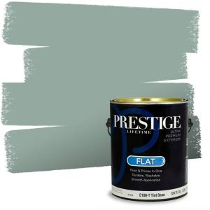 imagePRESTIGE Paints Exterior Paint and Primer In One 1Gallon Satin Comparable Match of Benjamin Moore Polished Slate704BMPCM