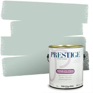 imagePRESTIGE Paints Exterior Paint and Primer In One 1Gallon Satin Comparable Match of Benjamin Moore Polished SlateBali