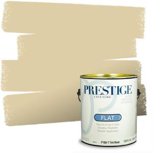 imagePRESTIGE Paints Interior Paint and Primer In One 1Gallon Eggshell Comparable Match of Benjamin Moore Almond BisqueMansfield Tan
