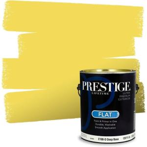 imagePRESTIGE Paints Interior Paint and Primer In One 1Gallon Eggshell Comparable Match of Benjamin Moore Vanilla Cookie362BMPCM