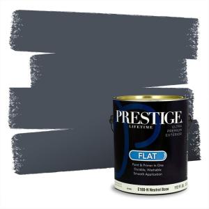imagePRESTIGE Paints Exterior Paint and Primer In One 1Gallon Flat Comparable Match of Valspar Gotham Gray