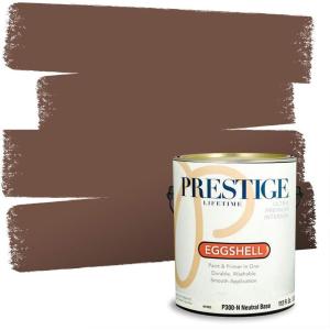imagePRESTIGE Interior Paint and Primer in One Java Grounds Satin 1 GallonChocolate Drizzle