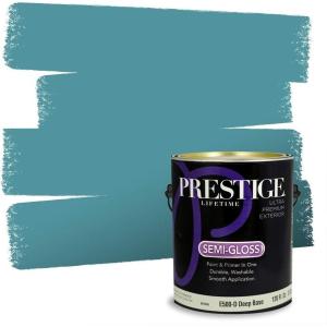 imagePRESTIGE Paints Interior Paint and Primer In One 1Gallon SemiGloss Comparable Match of Benjamin Moore Colonial BlueRendezvous Bay