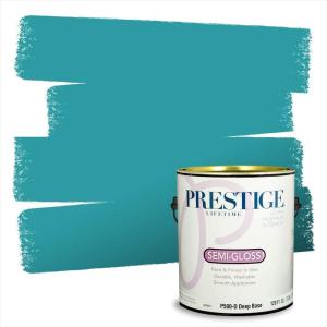 imagePRESTIGE Paints Interior Paint and Primer In One 1Gallon SemiGloss Comparable Match of Benjamin Moore Colonial BlueSan Jose Blue
