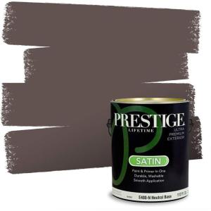 imagePRESTIGE Interior Paint and Primer in One Soft Ballad SemiGloss 1 GallonDark Chocolate