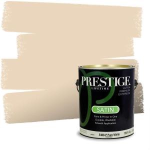 imagePRESTIGE Paints Exterior Paint and Primer In One 1Gallon Satin Comparable Match of Valspar Toasting Tan