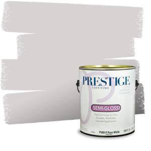 imagePRESTIGE Paints Interior Paint and Primer In One 1Gallon SemiGloss Comparable Match of Valspar White Pepper