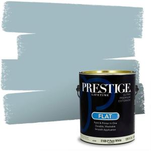 imagePRESTIGE Paints P400T1648BM Interior Paint and Primer In One Satin Comparable Match of Benjamin Moore 1 gallon Slate Blue1642BMPCM