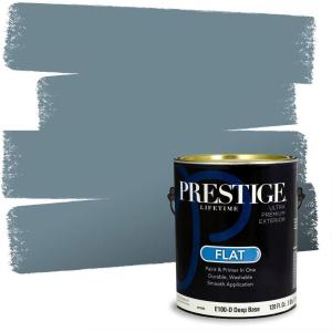 imagePRESTIGE Paints P400T1648BM Interior Paint and Primer In One Satin Comparable Match of Benjamin Moore 1 gallon Slate Blue1644BMPCM