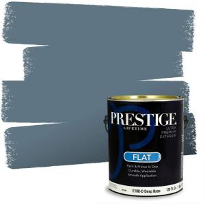 imagePRESTIGE Paints P400T1648BM Interior Paint and Primer In One Satin Comparable Match of Benjamin Moore 1 gallon Slate Blue1645BMPCM