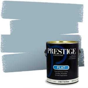 imagePRESTIGE Paints P400T1648BM Interior Paint and Primer In One Satin Comparable Match of Benjamin Moore 1 gallon Slate Blue1648BMPCM