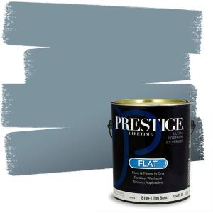 imagePRESTIGE Paints P400T1648BM Interior Paint and Primer In One Satin Comparable Match of Benjamin Moore 1 gallon Slate Blue1649BMPCM