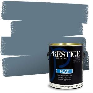 imagePRESTIGE Paints P400T1648BM Interior Paint and Primer In One Satin Comparable Match of Benjamin Moore 1 gallon Slate Blue1650BMPCM