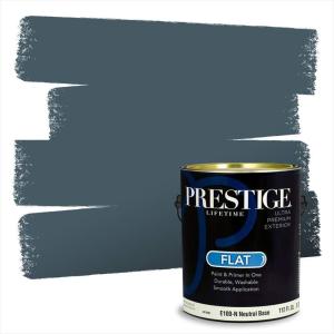 imagePRESTIGE Paints P400T1648BM Interior Paint and Primer In One Satin Comparable Match of Benjamin Moore 1 gallon Slate Blue1651BMPCM