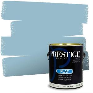 imagePRESTIGE Paints P400T1648BM Interior Paint and Primer In One Satin Comparable Match of Benjamin Moore 1 gallon Slate Blue1656BMPCM