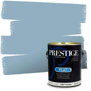 imagePRESTIGE Paints P400T1648BM Interior Paint and Primer In One Satin Comparable Match of Benjamin Moore 1 gallon Slate Blue1663BMPCM