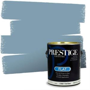 imagePRESTIGE Paints P400T1648BM Interior Paint and Primer In One Satin Comparable Match of Benjamin Moore 1 gallon Slate Blue1670BMPCM