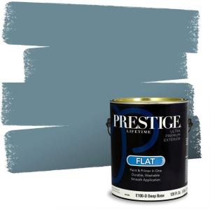imagePRESTIGE Paints P400T1648BM Interior Paint and Primer In One Satin Comparable Match of Benjamin Moore 1 gallon Slate Blue1671BMPCM
