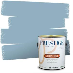 imagePRESTIGE Paints P400T1648BM Interior Paint and Primer In One Satin Comparable Match of Benjamin Moore 1 gallon Slate BlueNew Borns Eyes