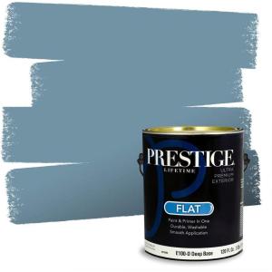 imagePRESTIGE Paints P400T1648BM Interior Paint and Primer In One Satin Comparable Match of Benjamin Moore 1 gallon Slate BlueSea Reflections